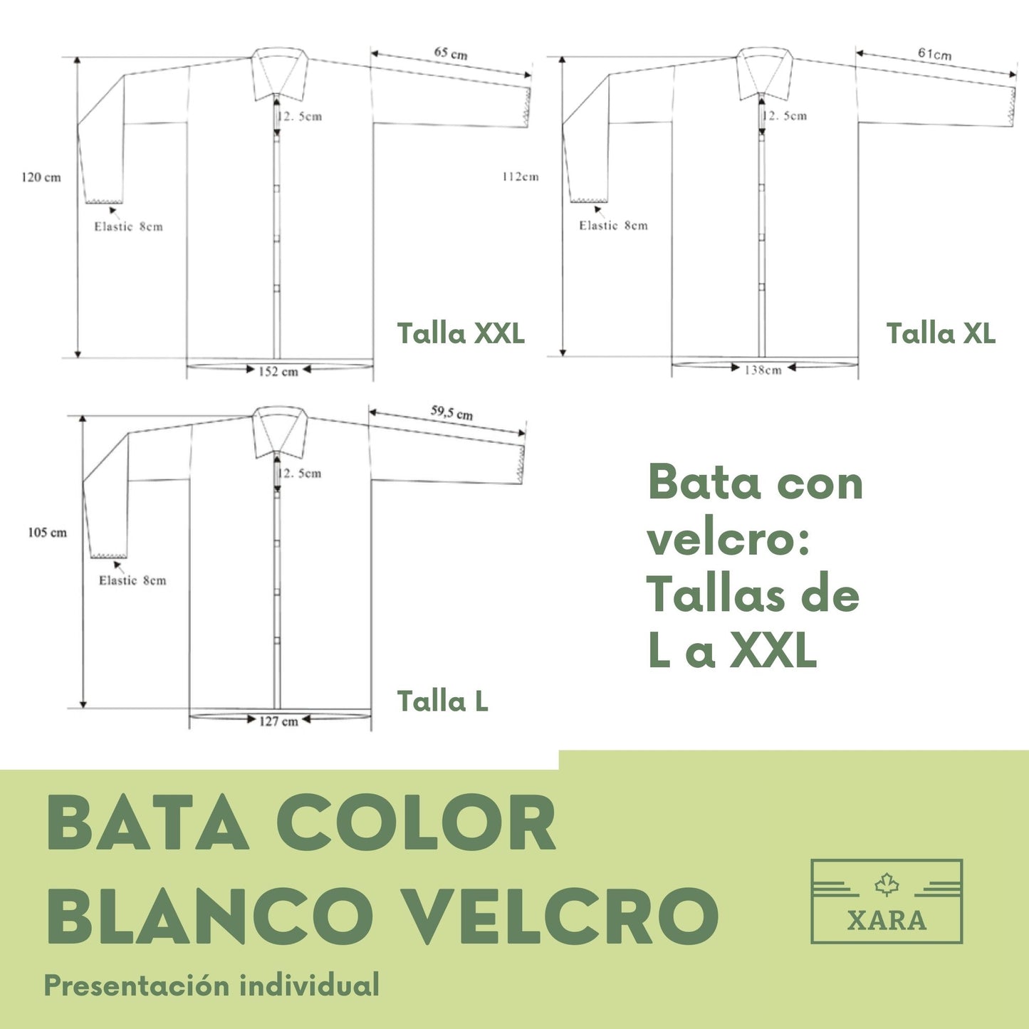 Bata de TNT con Cierre de Velcro - 35 Grs - Pack10