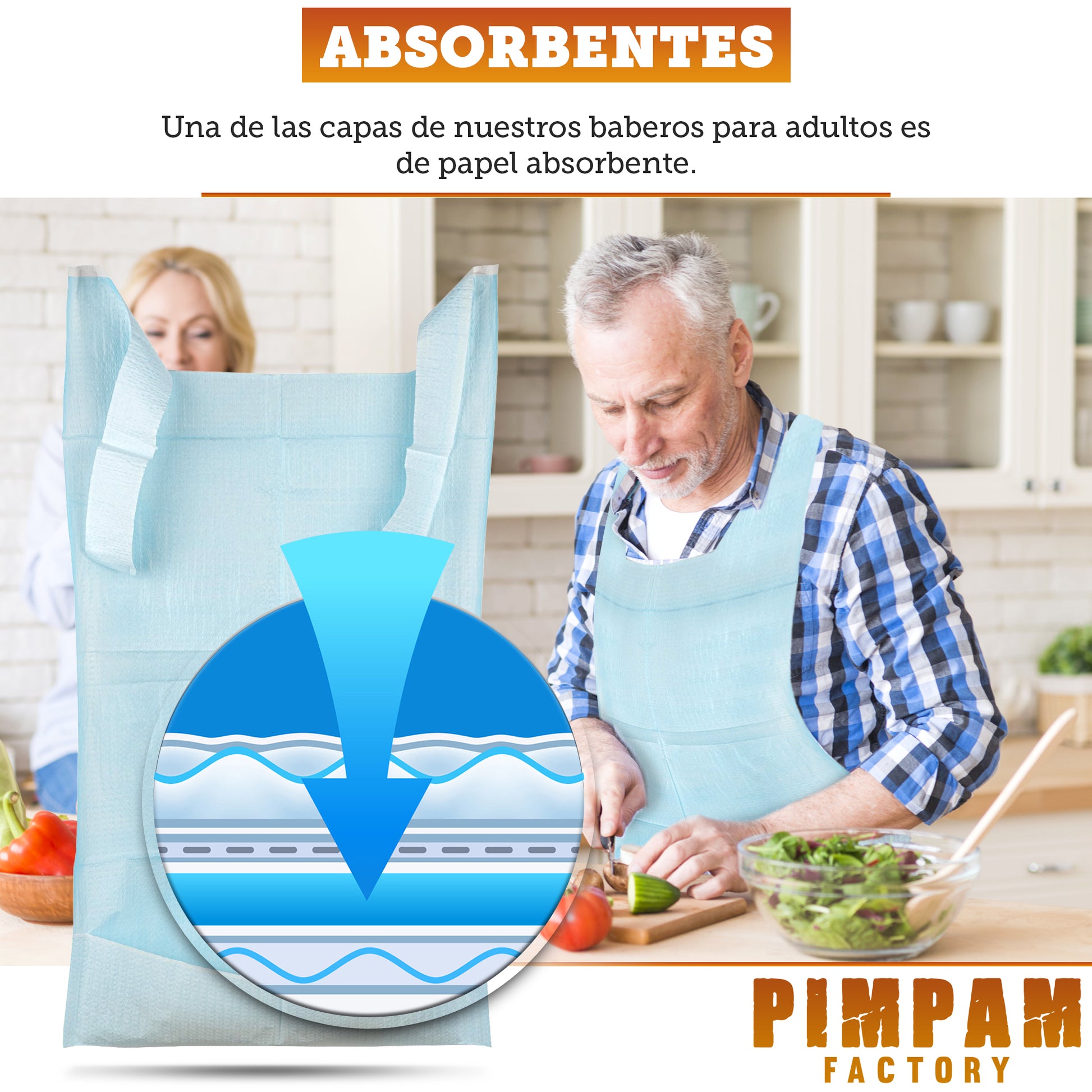 PimPam Factory - Pack 10 Baberos Calçots Desechables de 32x50 cm